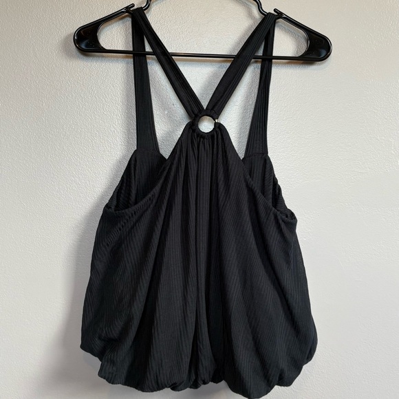 Free People Tops - Free People Women’s Black Ribbed Sleeveless Blouse Size Large